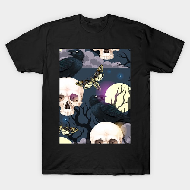 skull Halloween T-Shirt by igzine